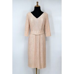 VTG Alfred Weber Lace Mini Dress Back Zip Elegant Formal Long‎ Sleeve Size M